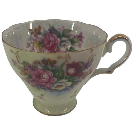 Lefton Other - Vintage Lefton China Hand Painted Pink Mauve Gold Bisque Tea Cup